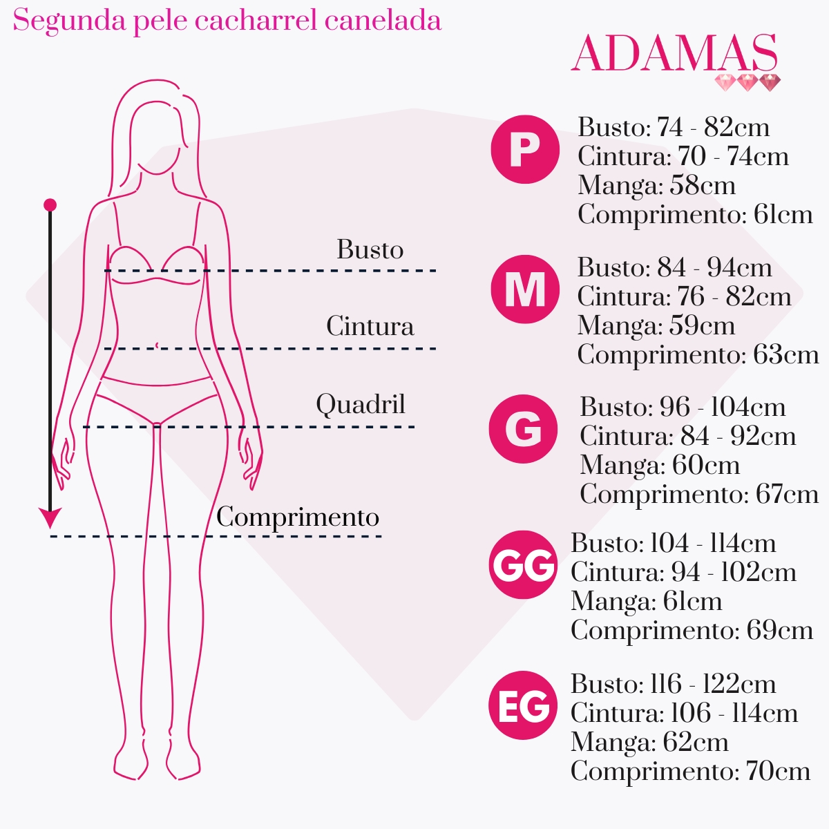 Medidas blusa cacharrel